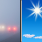 Friday: Patchy fog before 8am.  Otherwise, sunny, with a high near 72. Light northwest wind becoming west northwest 5 to 10 mph in the morning. 